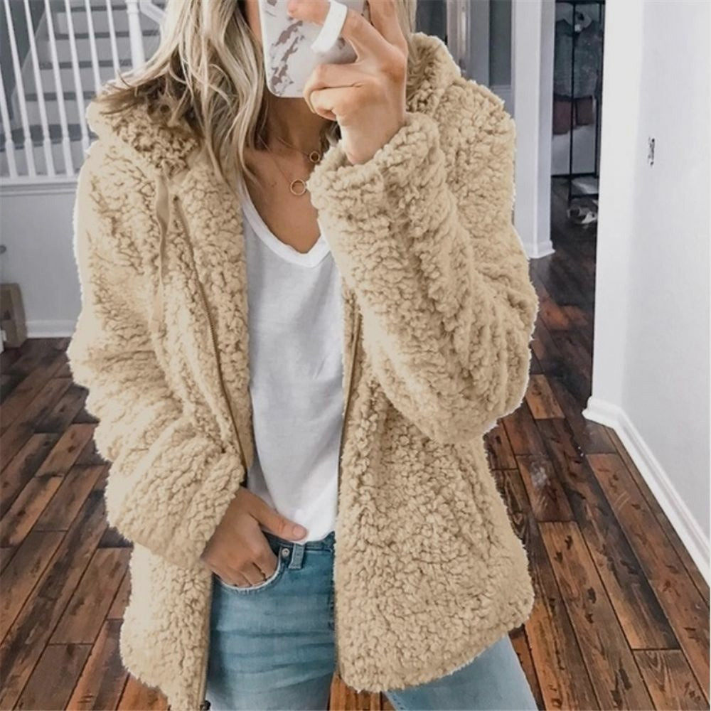 Warm Women's Hooded Parka Jacket Sofia - Pexav