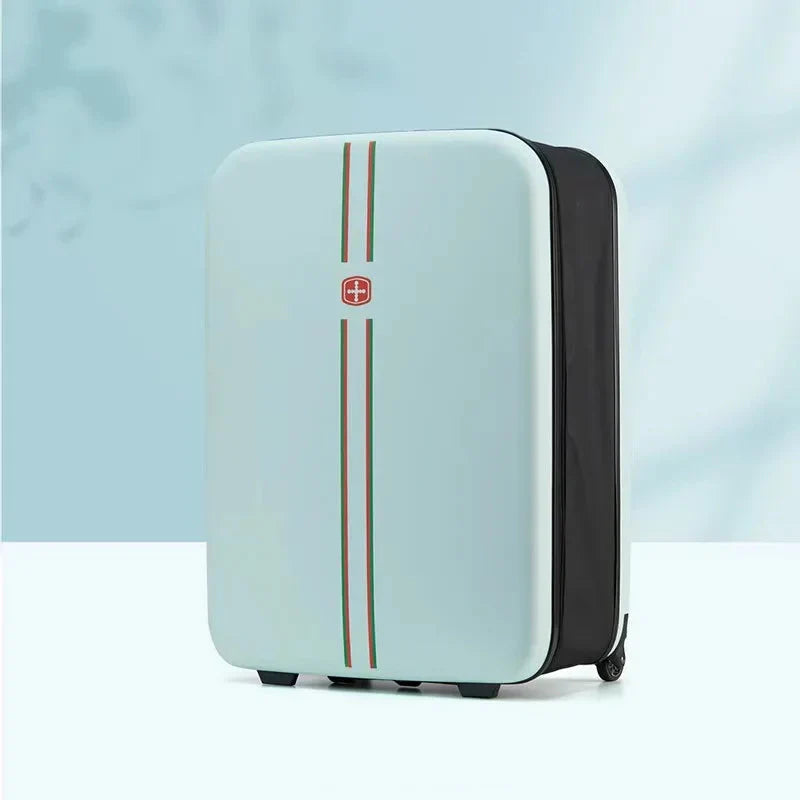 Foldable hard shell suitcase – Porto-Light green-S (42 L)-Nora Luxe