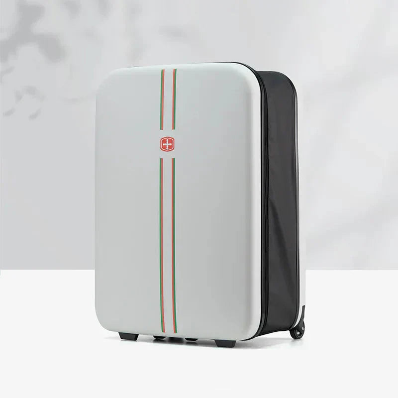 Foldable hard shell suitcase – Porto-White-S (42 L)-Nora Luxe