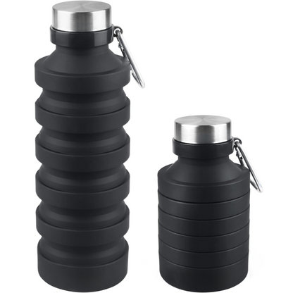 Foldable Shockproof Water Bottle-Black 800 ml-Nora Luxe