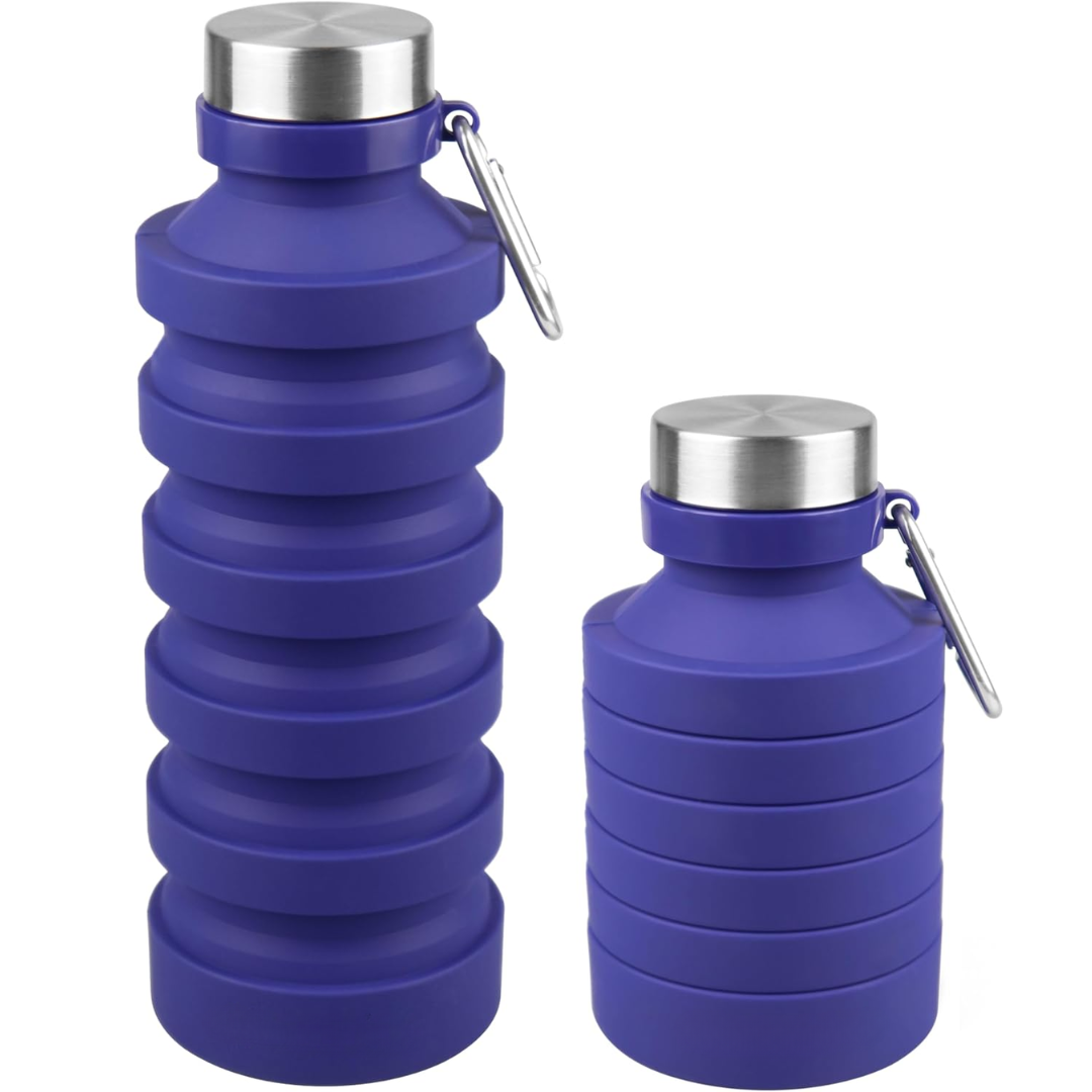 Foldable Shockproof Water Bottle-Marine blue 800 ml-Nora Luxe