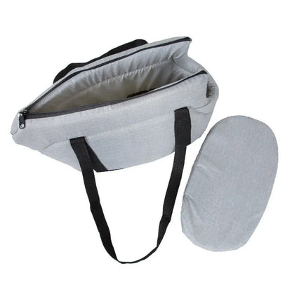 Foldable Travel Basket for Dogs - CarryPaws-Gray-M-Nora Luxe
