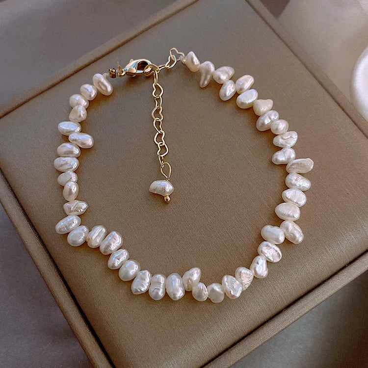 White Pearl Beaded Jewelry Bracelet - Pexav