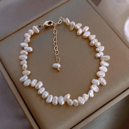 White Pearl Beaded Jewelry Bracelet - Pexav