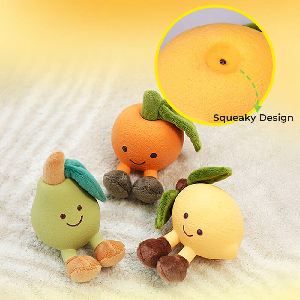 Fruity Dog Squeaky Toy - FruityChew-Orange-Nora Luxe