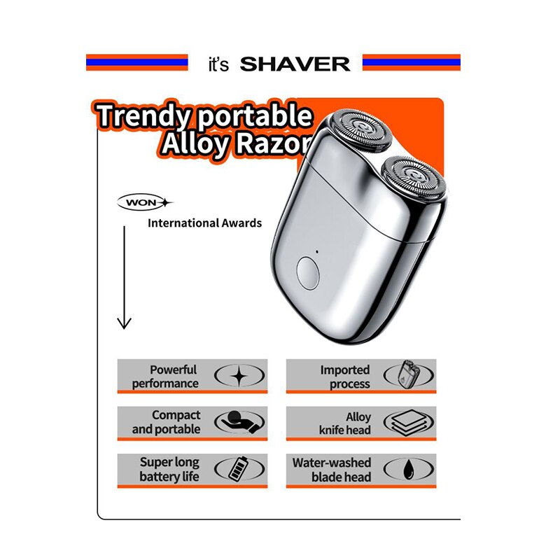 Compact Rechargeable Mens Travel Shaver