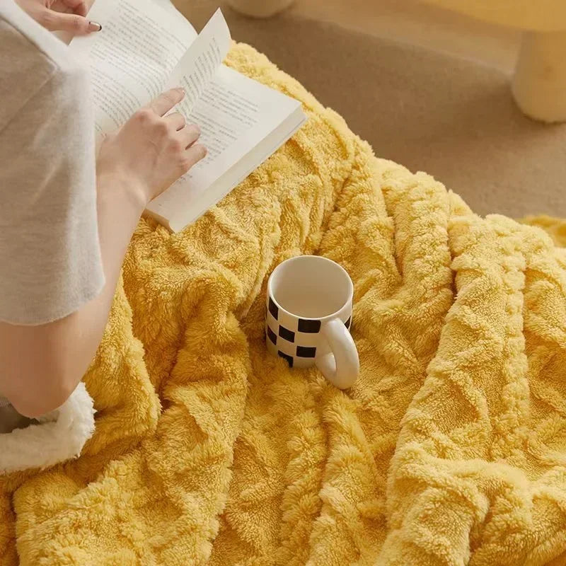 Soft Plush Lamb Wool Throw Blanket