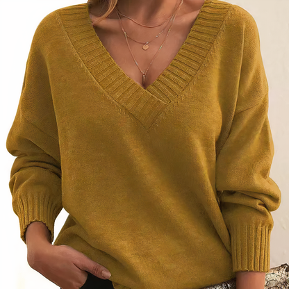 Soft Premium Cashmere Women's V-Neck Sweater