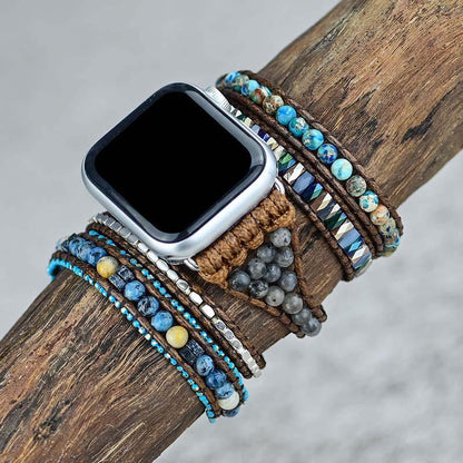 Gemstone Apple Watch Strap - Azure-S (5.51-6.30 inches)-Nora Luxe
