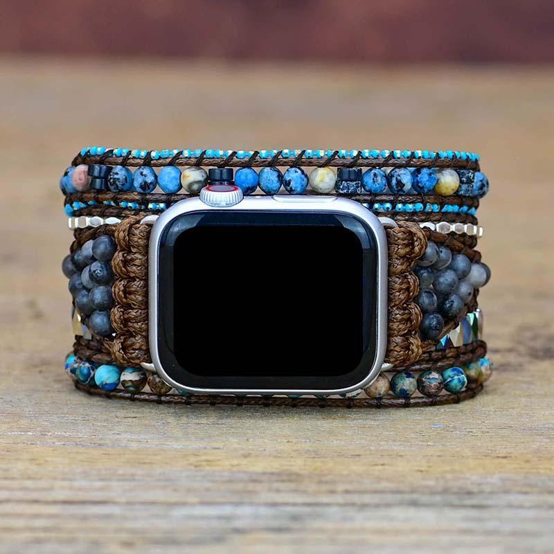 Gemstone Apple Watch Strap - Azure-S (5.51-6.30 inches)-Nora Luxe