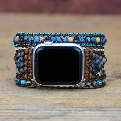 Gemstone Apple Watch Strap - Azure-S (5.51-6.30 inches)-Nora Luxe