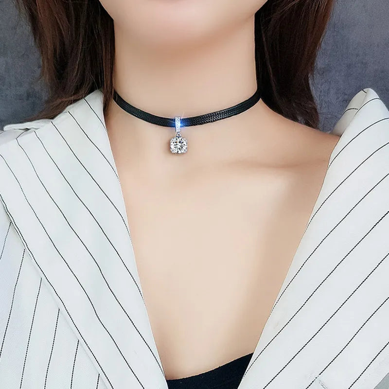 Geometric Crystal Necklace | Elegant Design-ZIRCON-Nora Luxe