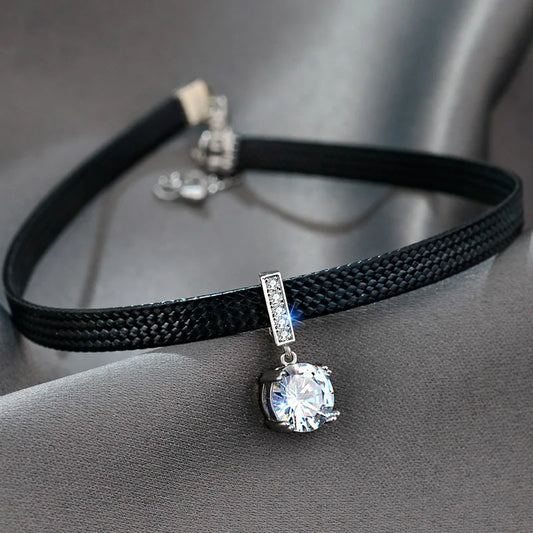 Sparkling Gemstone Pendant Necklace - Pexav
