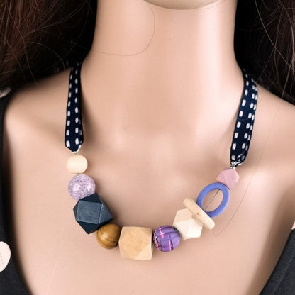 Unique Wooden Pearl Pendant Necklace - Pexav