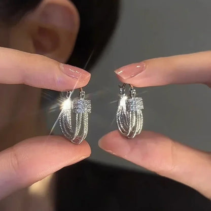 Geometric Stud Earrings - Aria-Silver-Nora Luxe