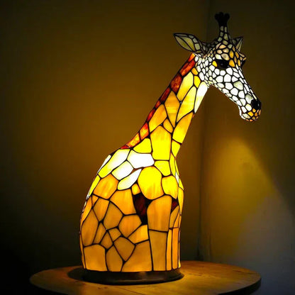 Colorful Animal Table Lamp – Stained Glass Desk Light