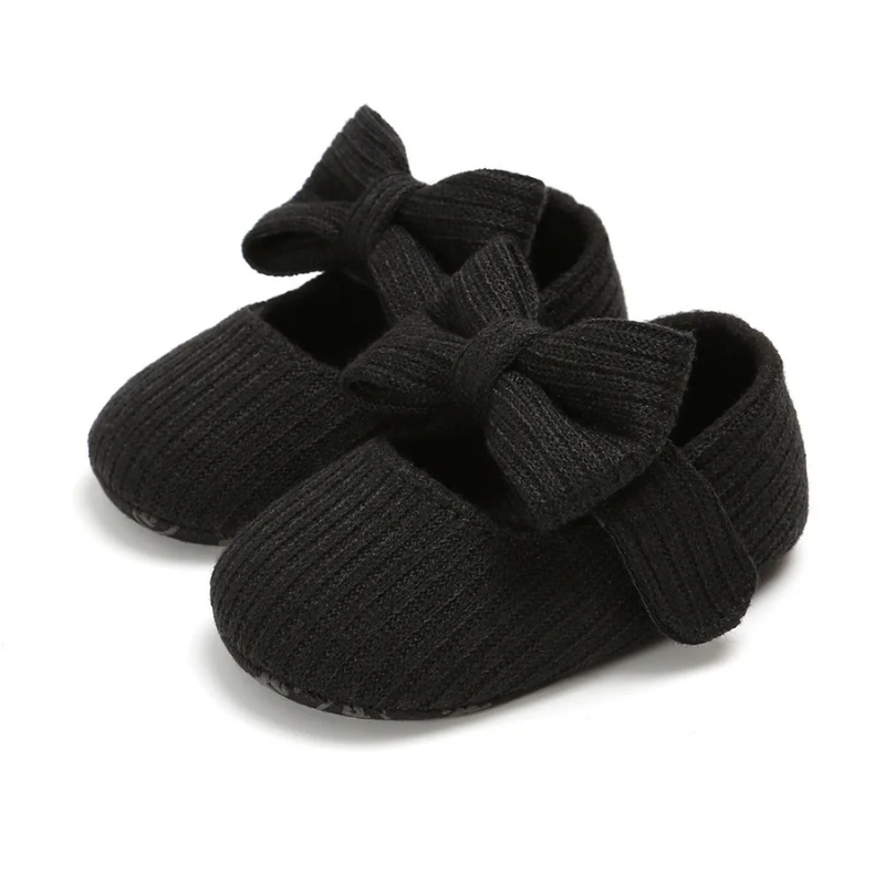 Girls Baby Booties - StackStars-Black Bow-0-6 Months-Nora Luxe