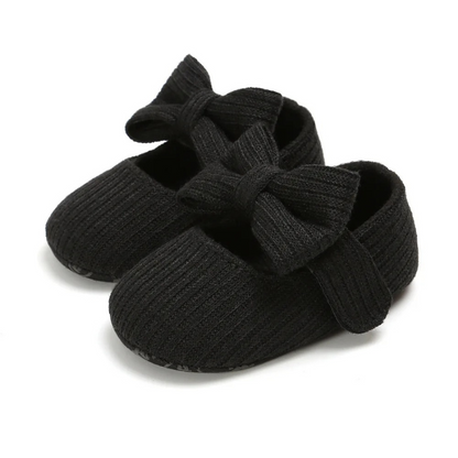 Girls Baby Booties - StackStars-Black Bow-0-6 Months-Nora Luxe