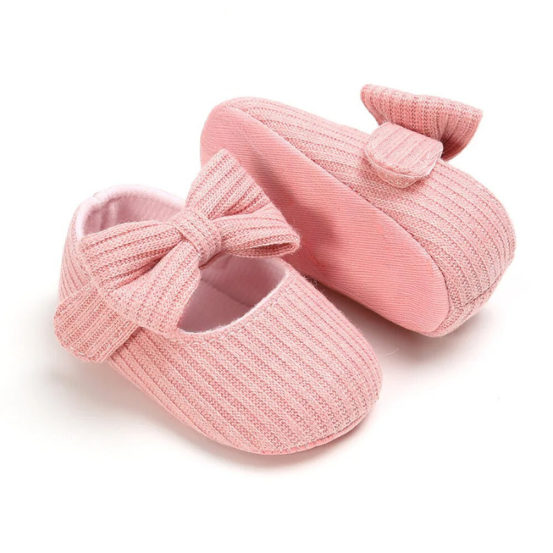 Girls Baby Booties - StackStars-Pink Bow-0-6 Months-Nora Luxe