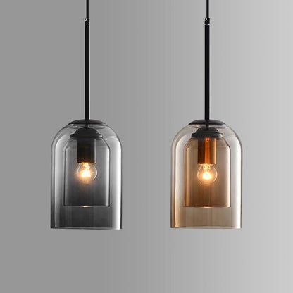 Clear Glass Pendant Light - Chic Hanging LED Ceiling Lamp - Pexav