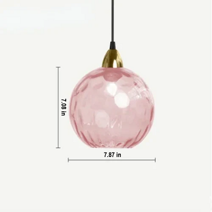 Glass Ball Pendant Lamp - LumiSphere-Rose Fire-Cold White-Nora Luxe