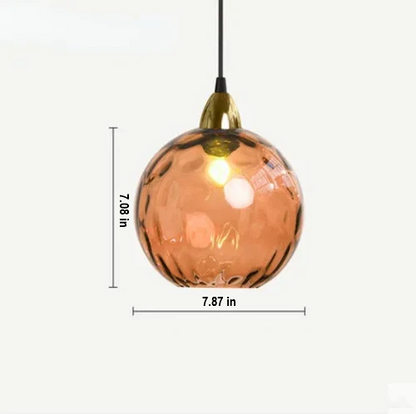 Glass Ball Pendant Lamp - LumiSphere-Rose Fire-Cold White-Nora Luxe
