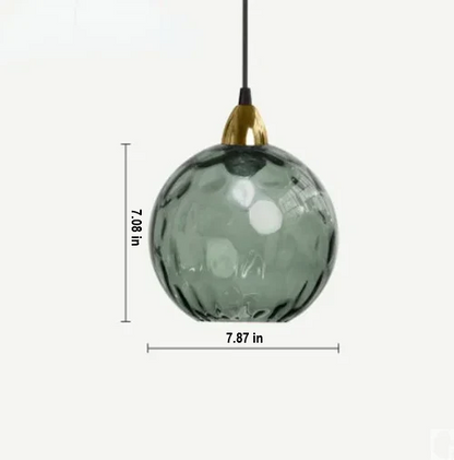 Glass Ball Pendant Lamp - LumiSphere-Rose Fire-Cold White-Nora Luxe
