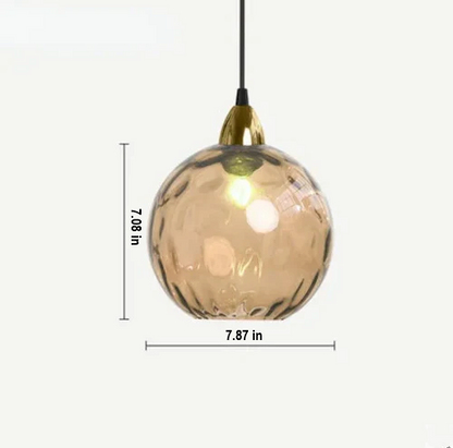 Glass Ball Pendant Lamp - LumiSphere-Rose Fire-Cold White-Nora Luxe