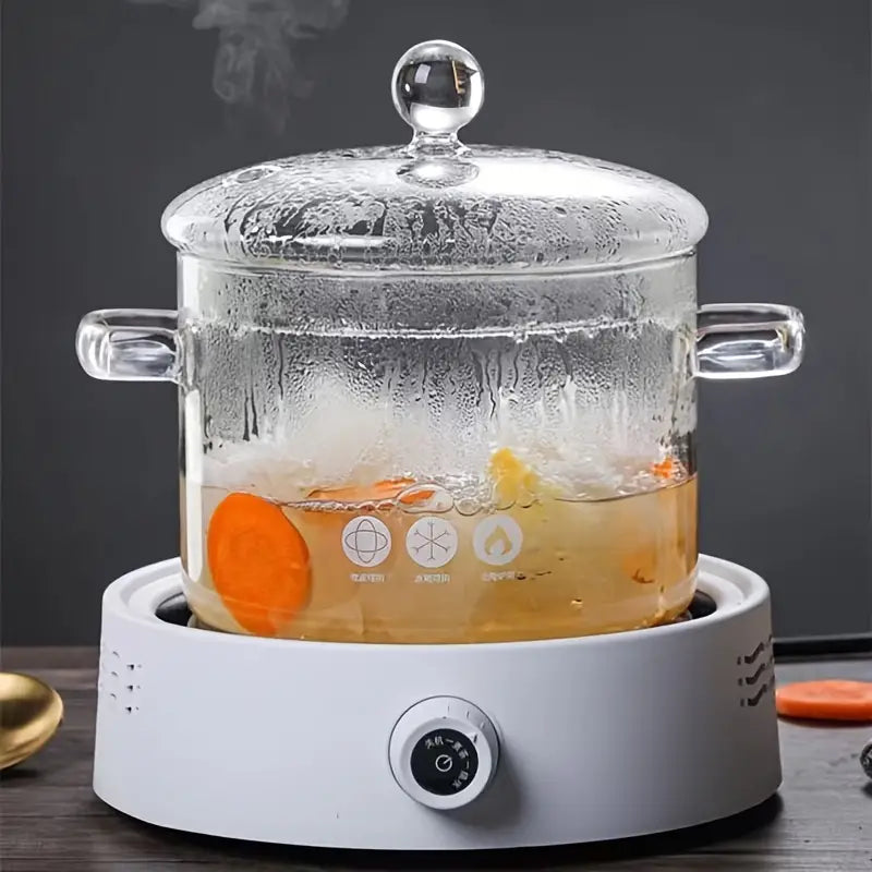 Transparent Glass Cooking Pot - Pexav