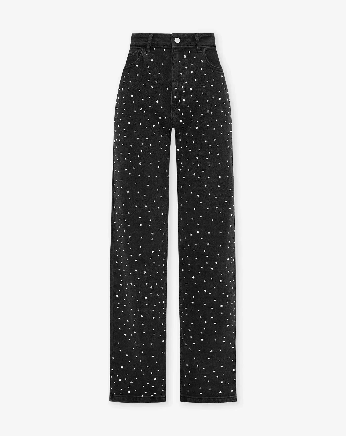 Glitter Ladies Jeans - Luminara-Black Clear Pearls-S-Nora Luxe