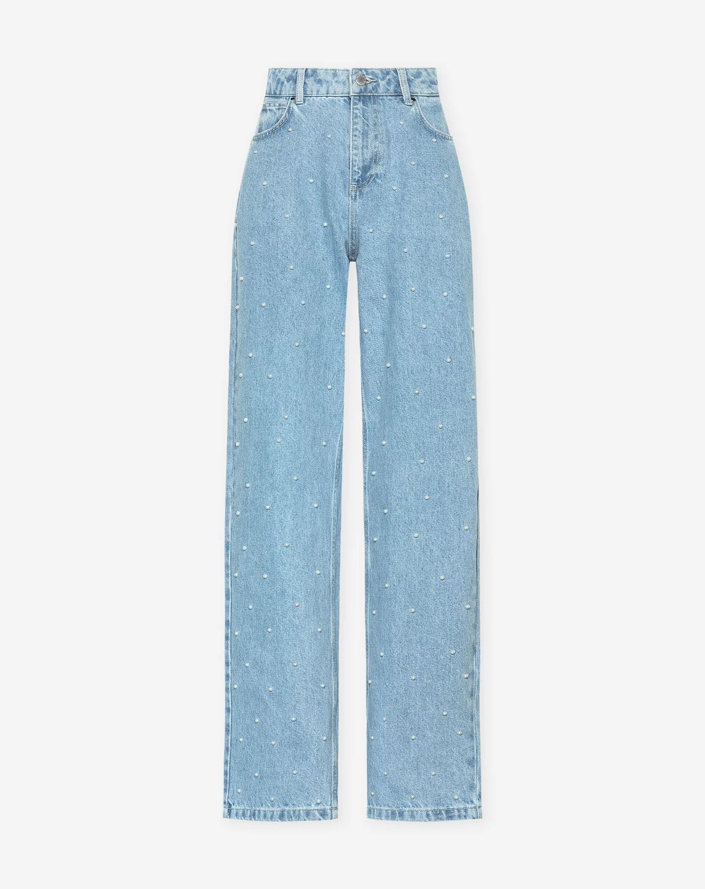 Glitter Ladies Jeans - Luminara-Light Blue Pearls-S-Nora Luxe