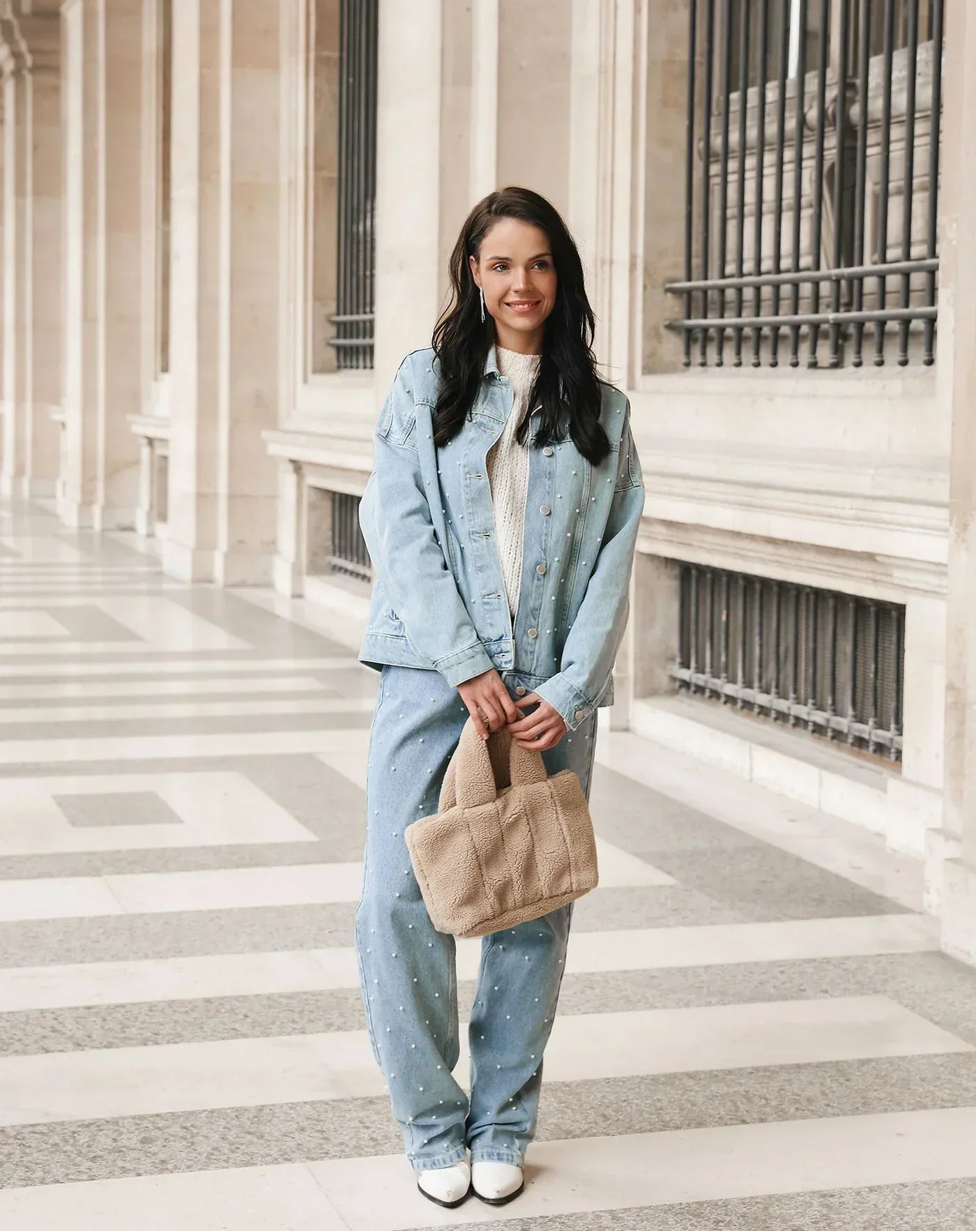 Glitter Ladies Jeans - Luminara-Light Blue Striped-S-Nora Luxe