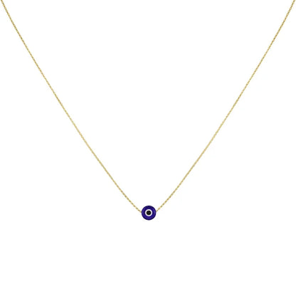 Glossy Nazar Necklace - Amira-Dark blue-Gold-Nora Luxe