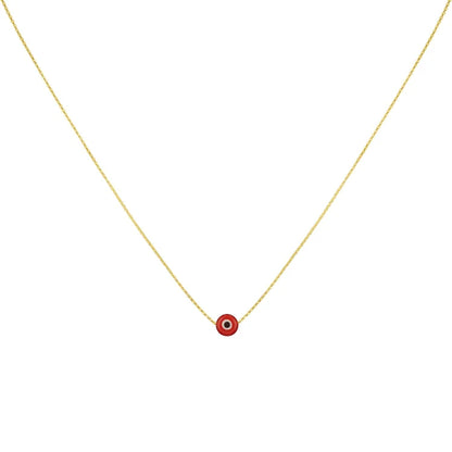 Glossy Nazar Necklace - Amira-Red-Gold-Nora Luxe