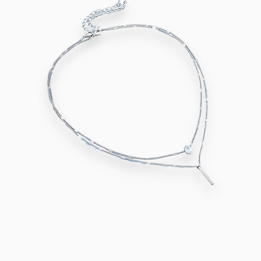 Shiny Grid Pendant Necklace - Pexav