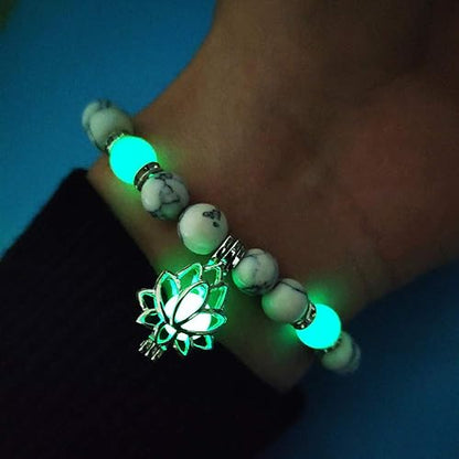 Glow-in-the-Dark Lotus Bracelet | Elegant Women's Jewellery-Blue-Aqua-Nora Luxe