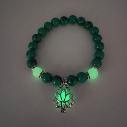 Glow-in-the-Dark Lotus Bracelet | Elegant Women's Jewellery-Blue-Aqua-Nora Luxe