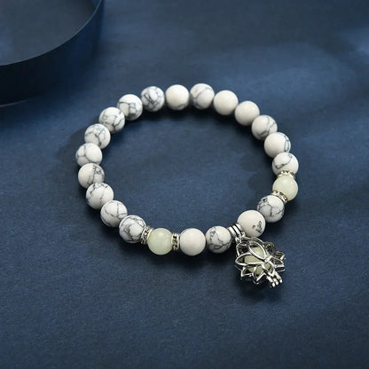 Glow-in-the-Dark Lotus Bracelet | Elegant Women's Jewellery-Blue-Aqua-Nora Luxe