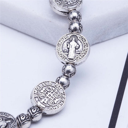 Gold and Silver Coloured Christian Cross Bracelet - Solana-Gold-Nora Luxe