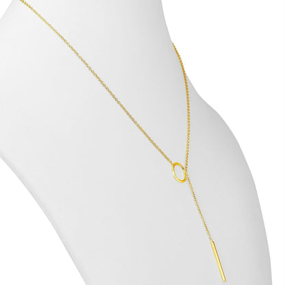 Gold Drop Bar Lariat Necklace | Elegant Women's Jewellery | Versatile Style-GOLD-Nora Luxe