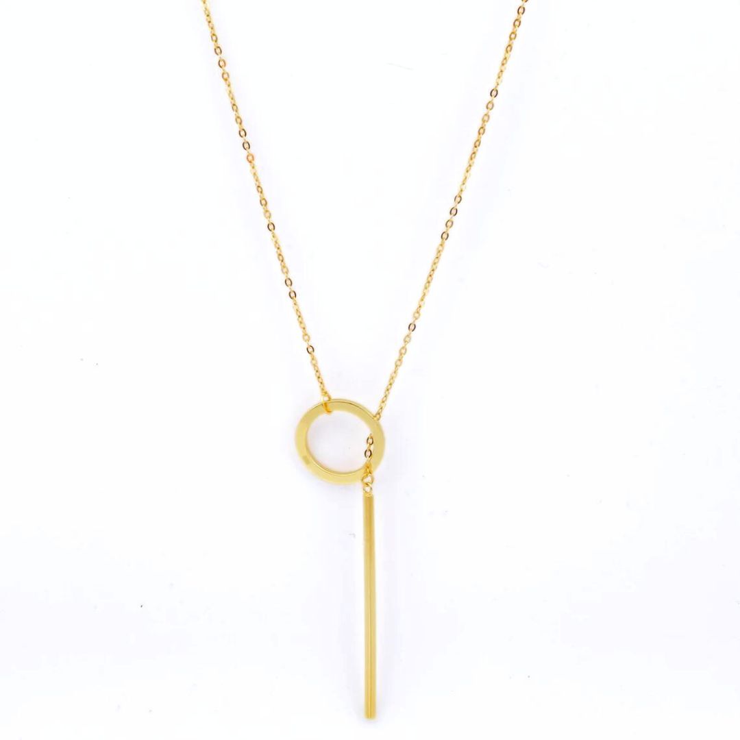 Simple Long Chain Lariat Necklace - Pexav
