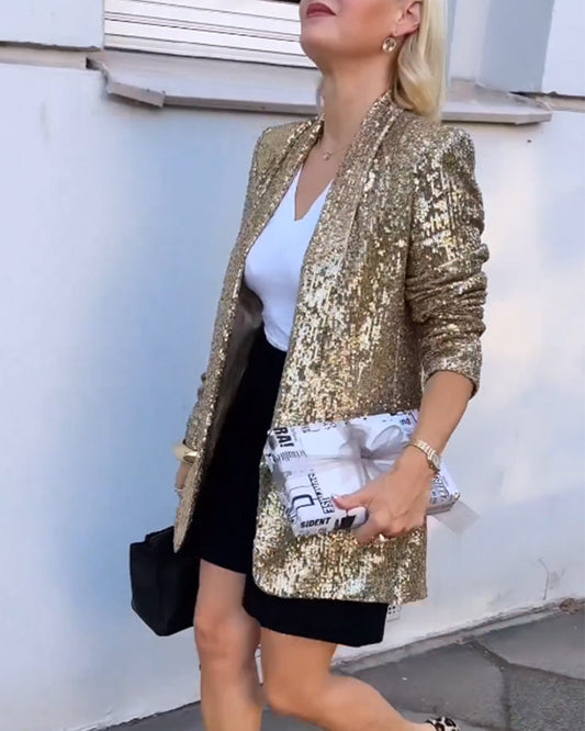 Sparkly Sequin Party Jacket for Women - Pexav