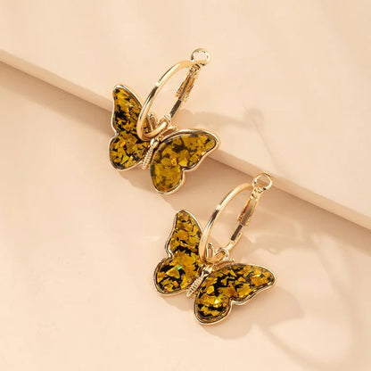 Sparkling Crystal Drop Butterfly Earrings - Pexav