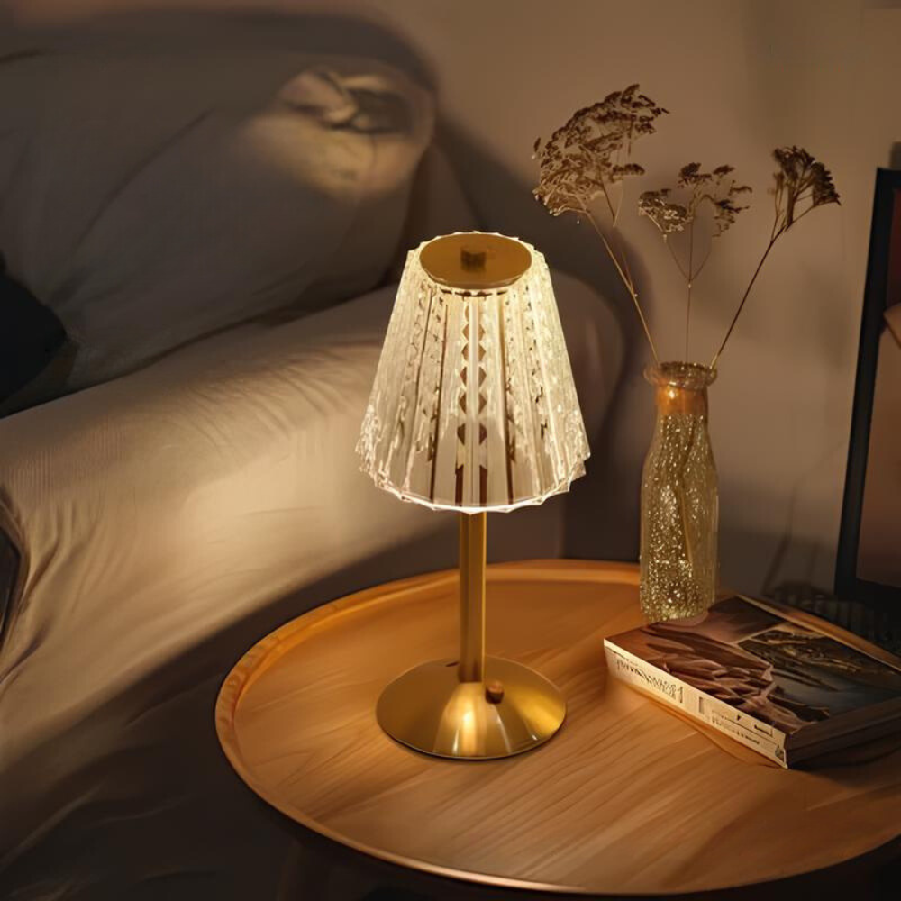 Golden Crystal Table Lamp - Aurora Luxe-Classic-Nora Luxe
