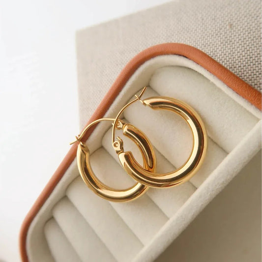 Classic Round Hoop Earrings - Pexav