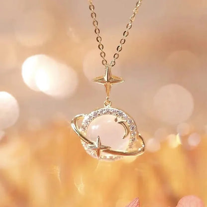 Golden Planet Necklace - Celestia-Nora Luxe