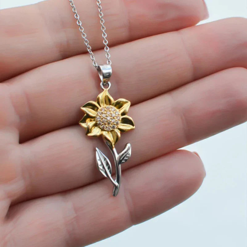 Golden Sunflower Necklace-Nora Luxe