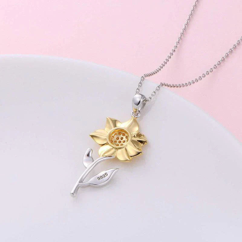 Golden Sunflower Necklace-Nora Luxe