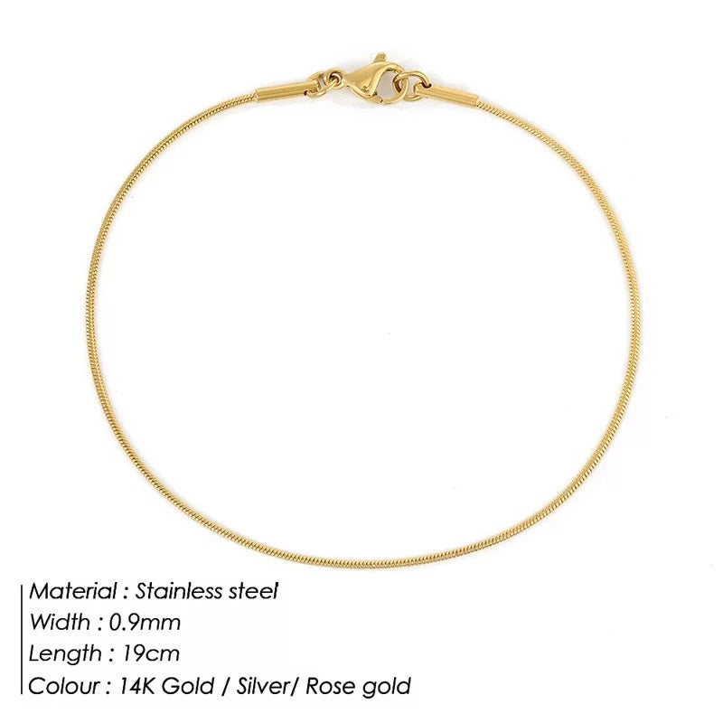 Simple Chain Bracelet with Snake Buckle