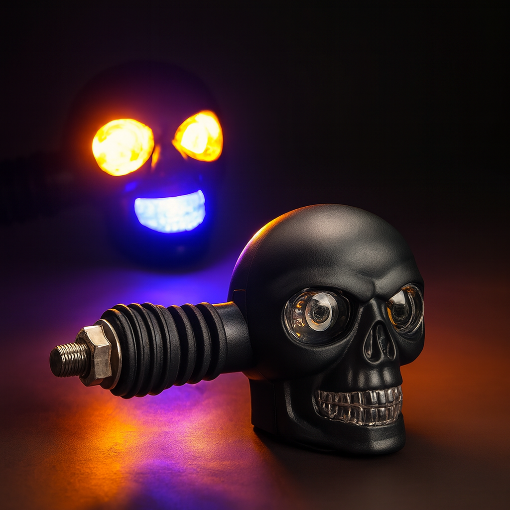 Bold Skull Bike Turn Signal Light - Pexav